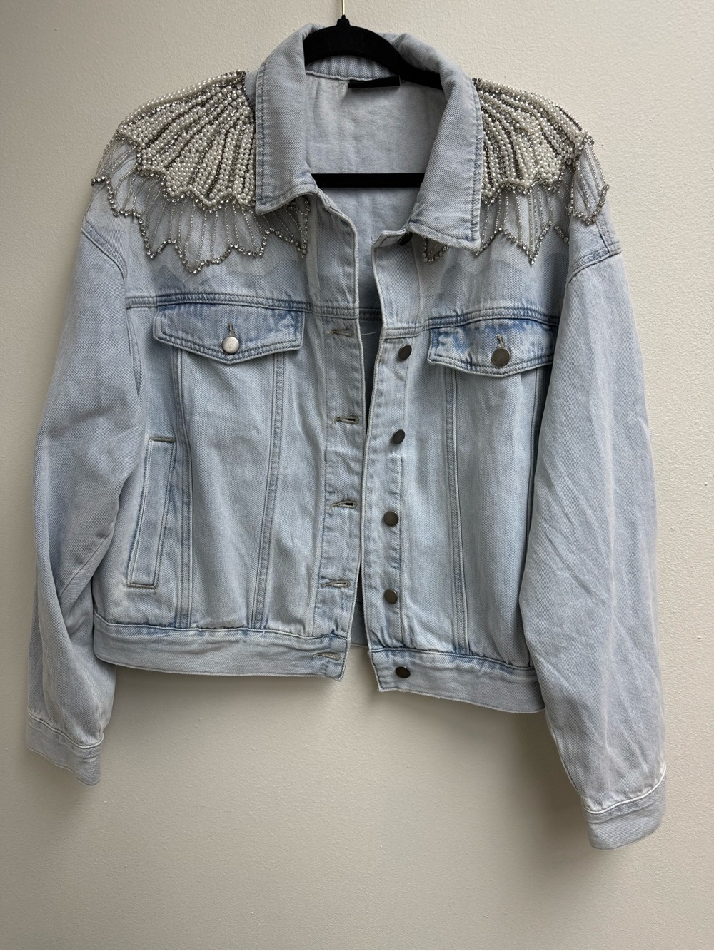 VICI Delanie Embellished Denim Trucker Jacket